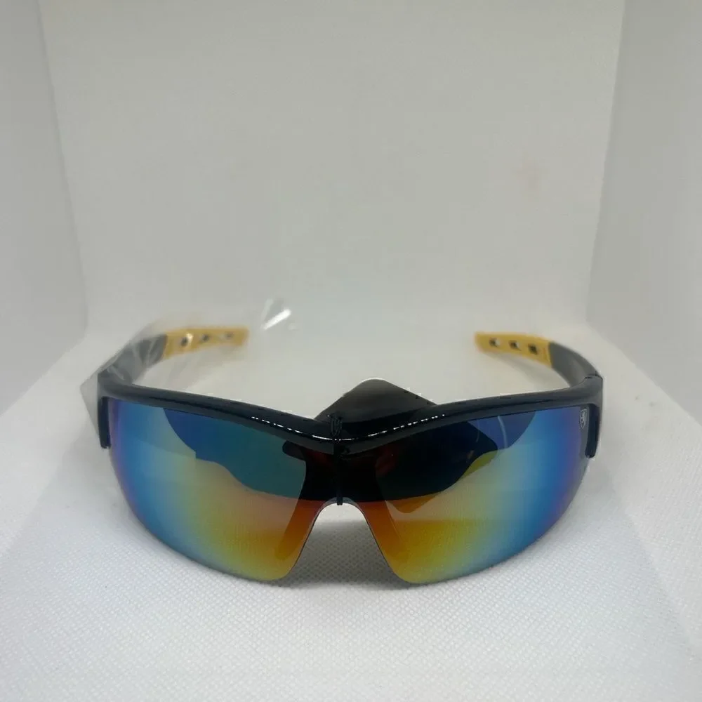 Khan Mirrored Mens Wrap Semi Rimless Sunglasses